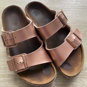 Birkenstocks 34 Narrow - Rose gold with white bottom - Used condition